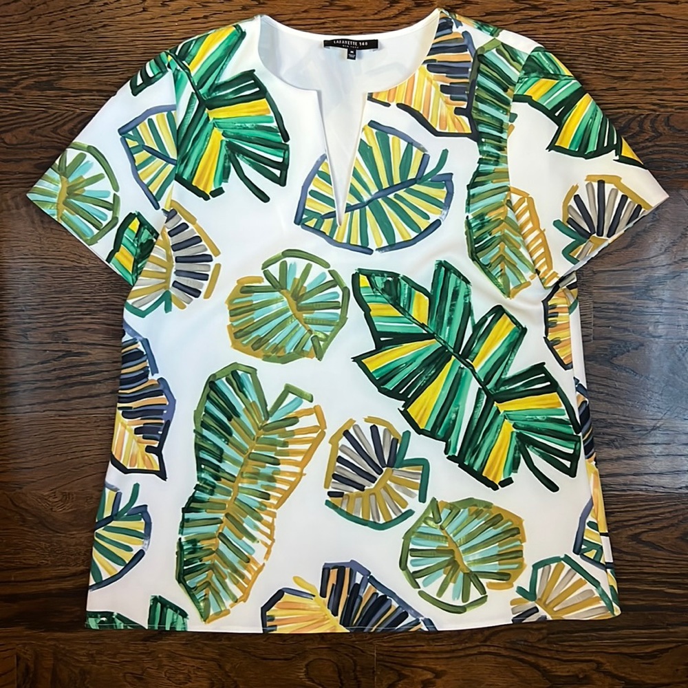 Lafayette 148 Topical Blouse Size Medium
